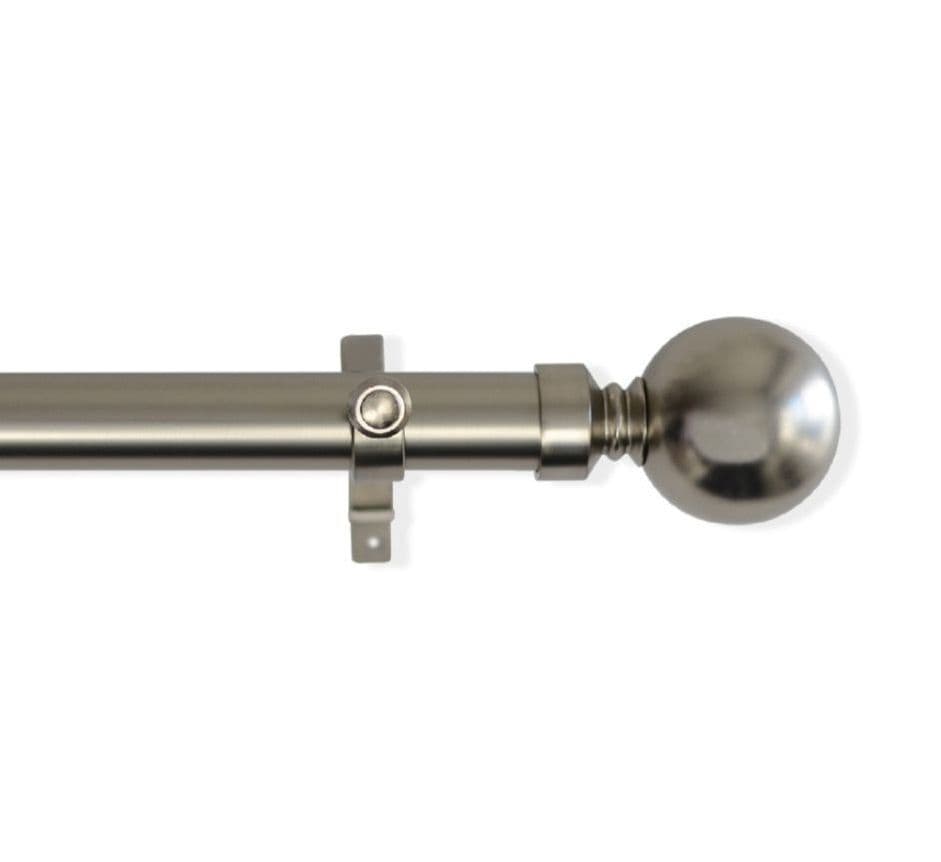 Laura Ashley Ball 28mm Metal Eyelet Curtain Pole - Matt Nickel