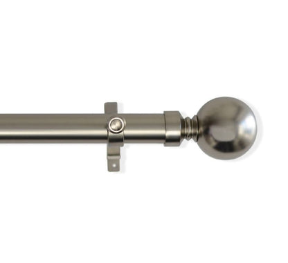 Laura Ashley Ball 28mm Metal Eyelet Curtain Pole - Matt Nickel