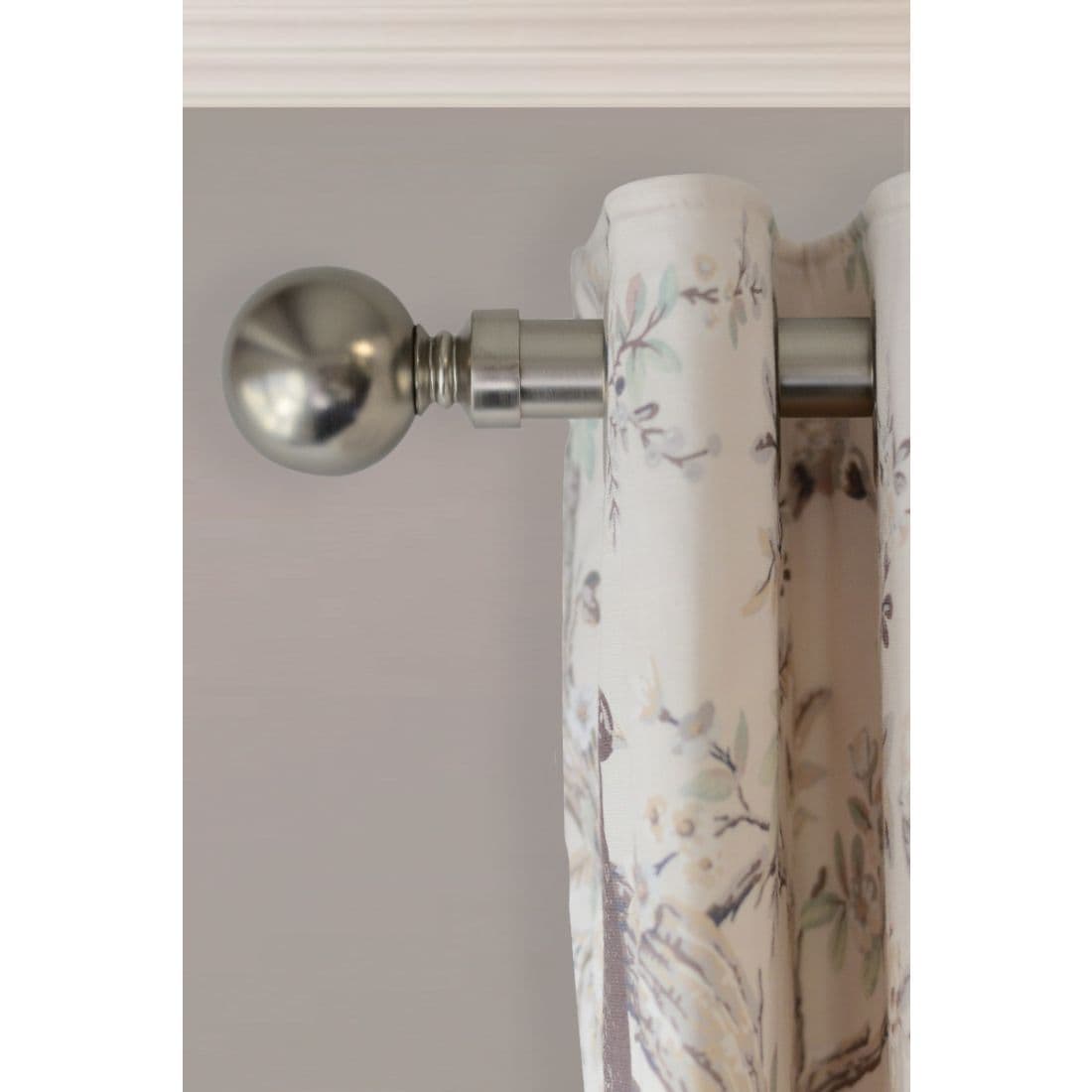 Laura Ashley Ball 28mm Metal Eyelet Curtain Pole - Matt Nickel