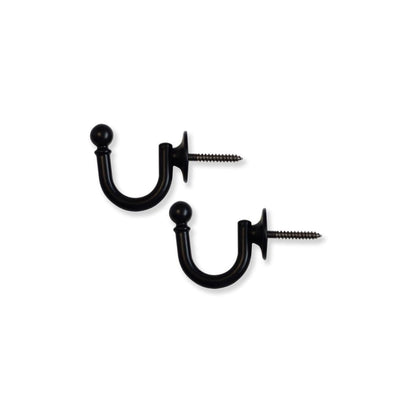 Laura Ashley Ball Metal Curtain Tieback Hooks (Pair) - Black