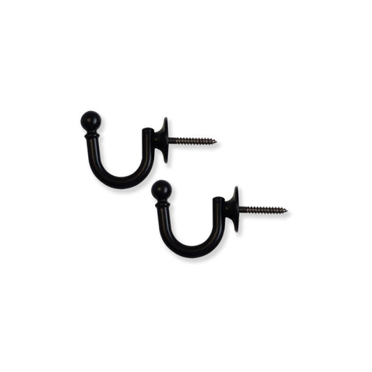 Laura Ashley Ball Metal Curtain Tieback Hooks (Pair) - Black
