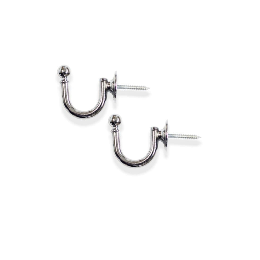 Laura Ashley Ball Metal Curtain Tieback Hooks (Pair) - Chrome
