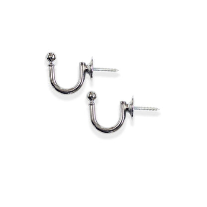 Laura Ashley Ball Metal Curtain Tieback Hooks (Pair) - Chrome