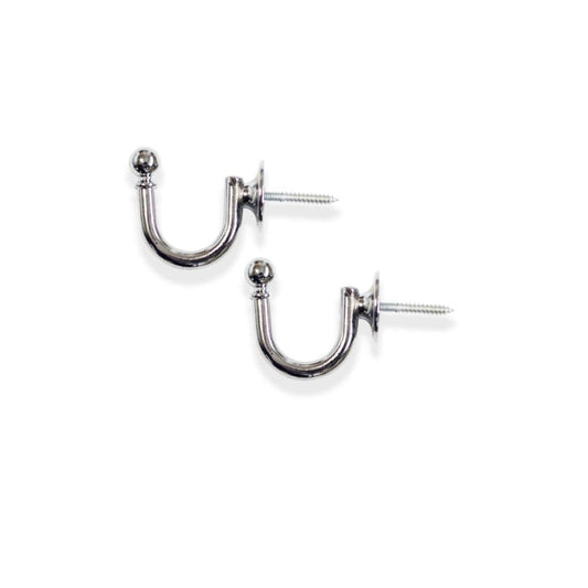 Laura Ashley Ball Metal Curtain Tieback Hooks (Pair) - Chrome
