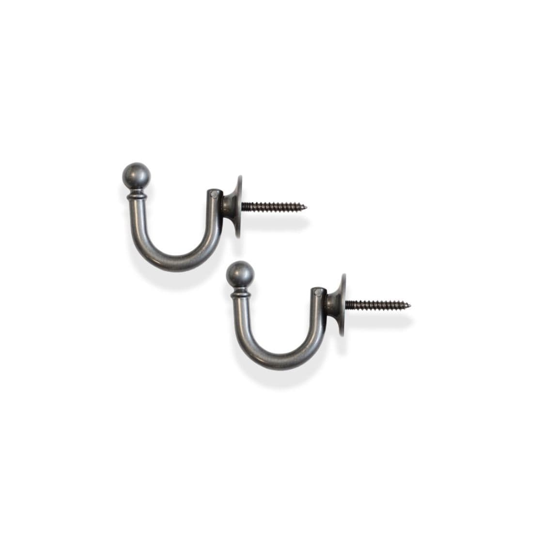 Laura Ashley Ball Metal Curtain Tieback Hooks (Pair) - Grey