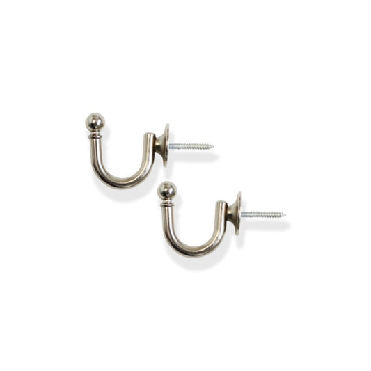 Laura Ashley Ball Metal Curtain Tieback Hooks (Pair) - Matt Nickel