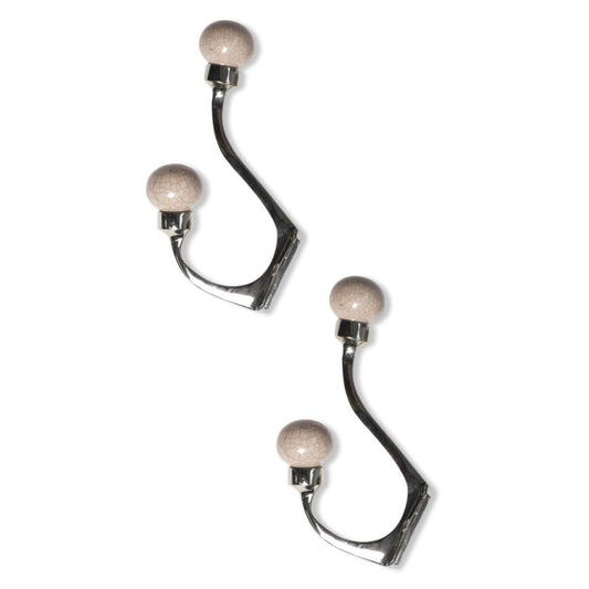 Laura Ashley Bertie Double Metal Curtain Tieback Hooks (Pair) - Pale Slate