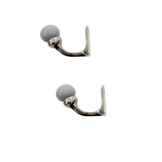 Laura Ashley Bertie Metal Curtain Tieback Hooks (Pair) - Dove