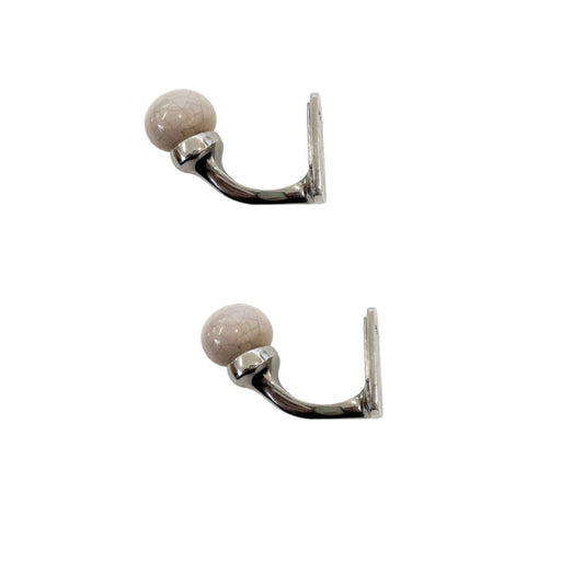 Laura Ashley Bertie Metal Curtain Tieback Hooks (Pair) - Pale Slate