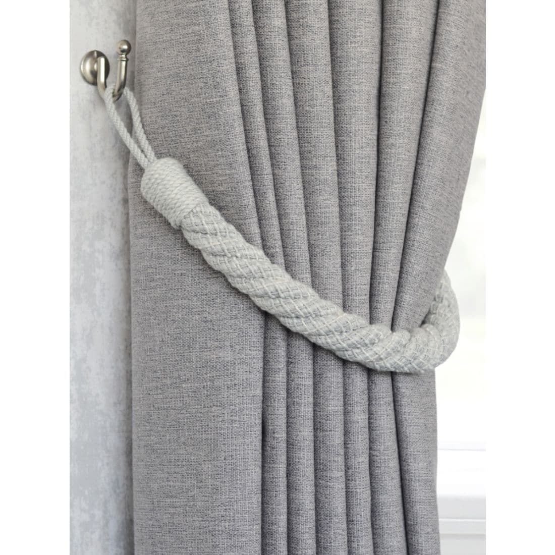 Laura Ashley Felton Rope Tiebacks (Pair) - Pale Steel