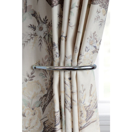 Laura Ashley Metal Curtain Holdbacks (Pair) - Chrome