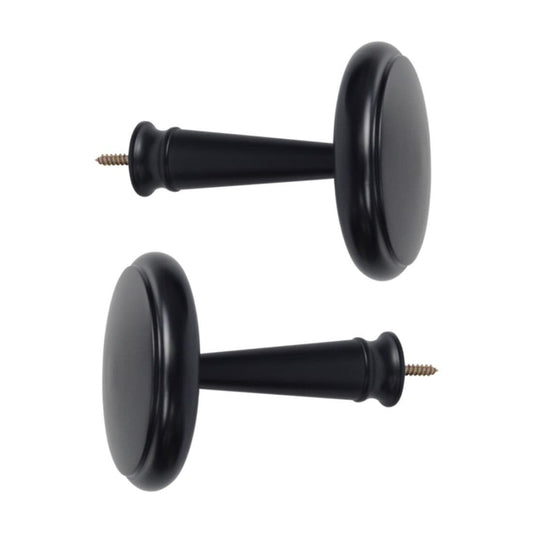 Laura Ashley Ribbed Ball Wooden Curtain Holdbacks (Pair) - Black