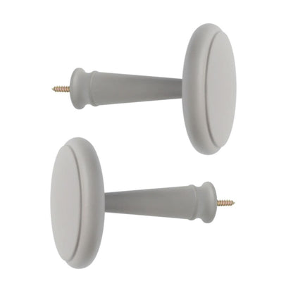 Laura Ashley Ribbed Ball Wooden Curtain Holdbacks (Pair) - Pale Dove Grey