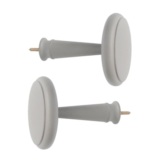 Laura Ashley Ribbed Ball Wooden Curtain Holdbacks (Pair) - Pale Dove Grey