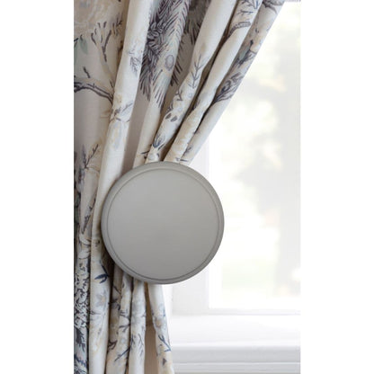 Laura Ashley Ribbed Ball Wooden Curtain Holdbacks (Pair) - Pale Dove Grey