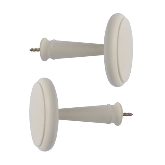 Laura Ashley Ribbed Ball Wooden Curtain Holdbacks (Pair) - Soft Natural
