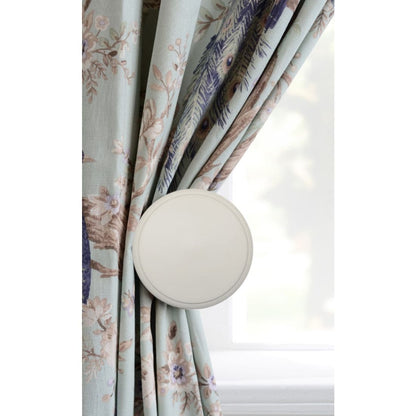 Laura Ashley Ribbed Ball Wooden Curtain Holdbacks (Pair) - Soft Natural