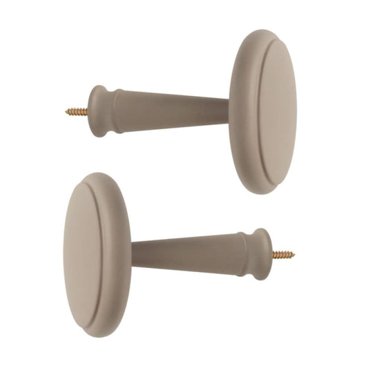 Laura Ashley Ribbed Ball Wooden Curtain Holdbacks (Pair) - Truffle