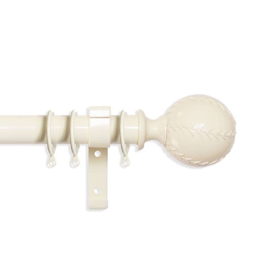 Laura Ashley Swirl 28mm Metal Curtain Pole - Cream