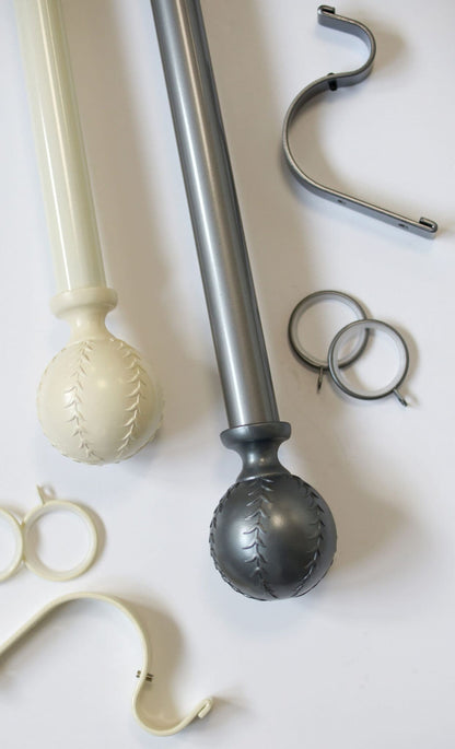 Laura Ashley Swirl 28mm Metal Curtain Pole - Cream