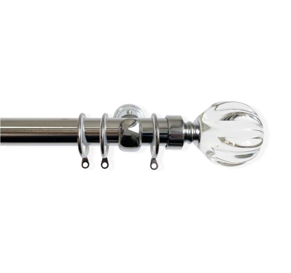 Laura Ashley Vivien 28mm Metal Curtain Pole - Chrome