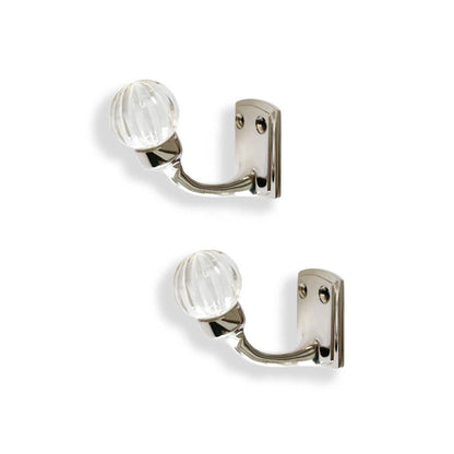 Laura Ashley Vivien Metal Curtain Tieback Hooks (Pair) - Chrome