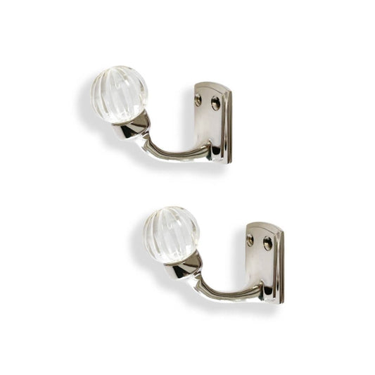Laura Ashley Vivien Metal Curtain Tieback Hooks (Pair) - Chrome
