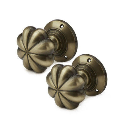 Laura Ashley Lillian Mortice Door Knobs (Pair) - Antique Brass