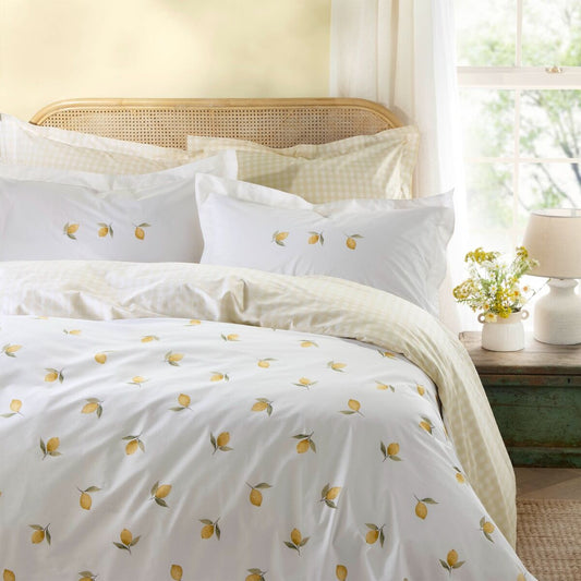 Sophie Allport Lemons Duvet Cover Set - White/Yellow