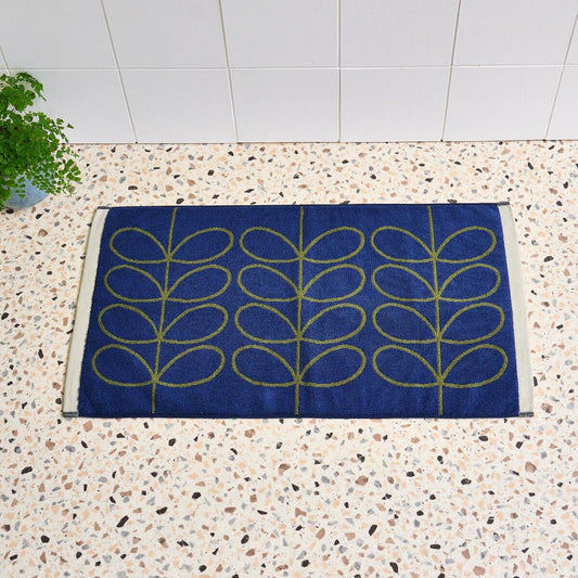 Orla Kiely Linear Stem Bath Mat - Navy/Olive
