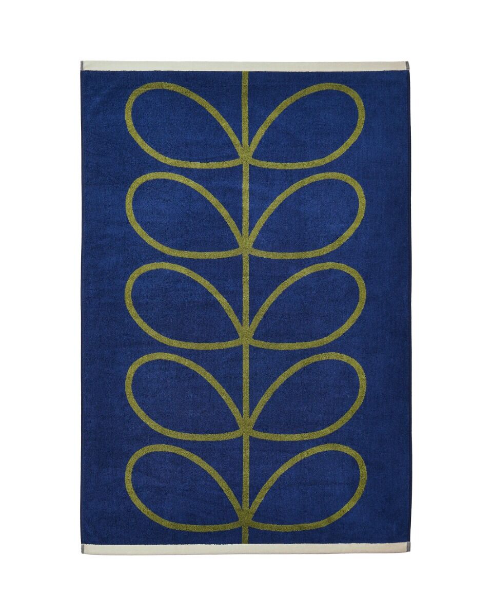 Orla Kiely Linear Stem Bath Towels - Navy/Olive