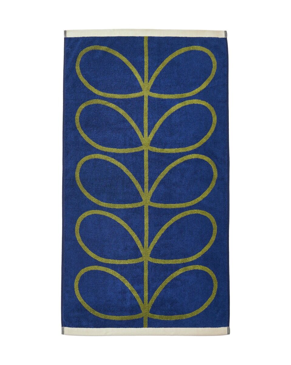 Orla Kiely Linear Stem Bath Towels - Navy/Olive