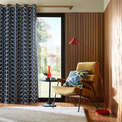 Orla Kiely Linear Stem Eyelet Curtains - Whale