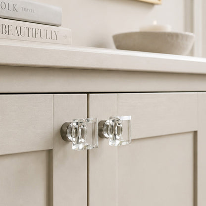 Jones Margot Square Glass Cabinet Knobs (Pack of 10) - Nickel