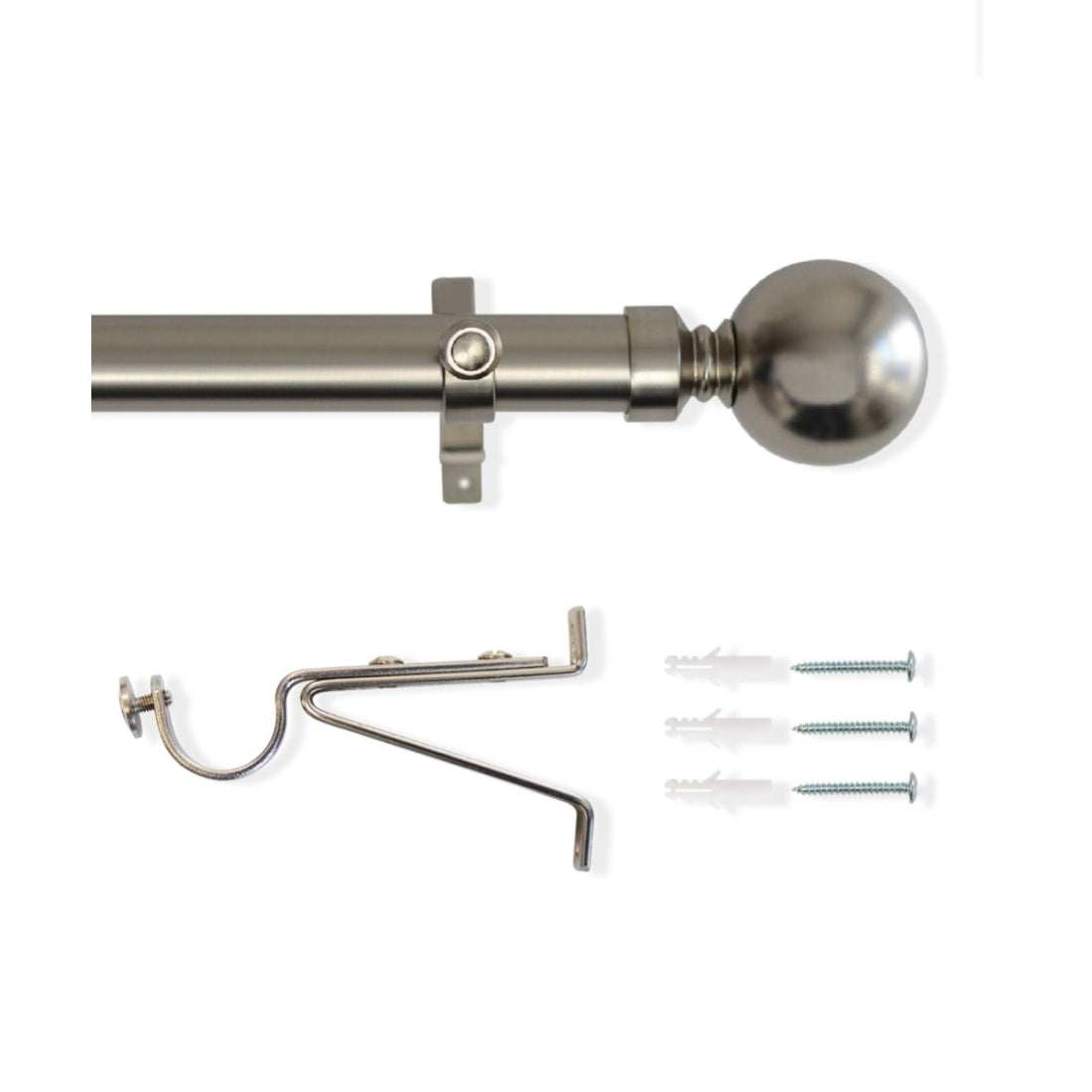 Laura Ashley Ball 28mm Metal Eyelet Curtain Pole - Matt Nickel