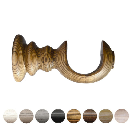 Jones Oakham 50mm Wooden Curtain Pole Bracket - Light Oak