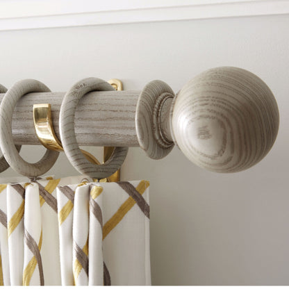 Jones Oakham 50mm Wooden Curtain Pole Bracket - Limed