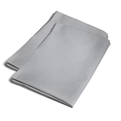 Plain Dyed Pair of Housewife Pillowcases by Serene in Silver 50 x 75cm - Pair of Housewife Pillowcases - Serene