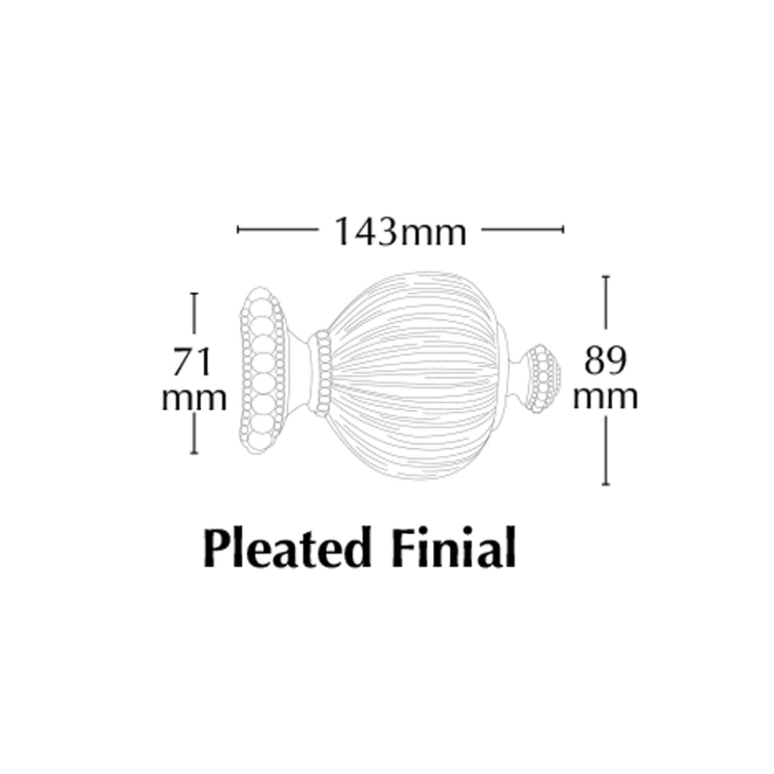 Jones Florentine Pleated 48mm Wooden Curtain Pole - Pewter