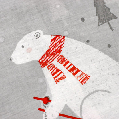 Polar Bears Duvet Cover Set by Bedlam Christmas in Silver - Duvet Cover Set - Bedlam Christmas