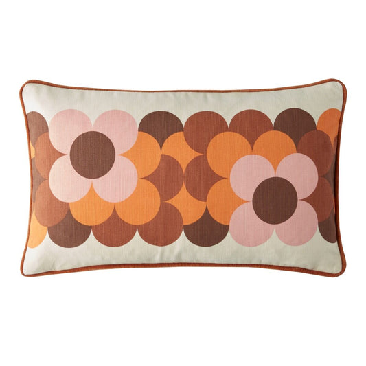 Orla Kiely Retro Flower Stripe Filled Cushion - Canyon
