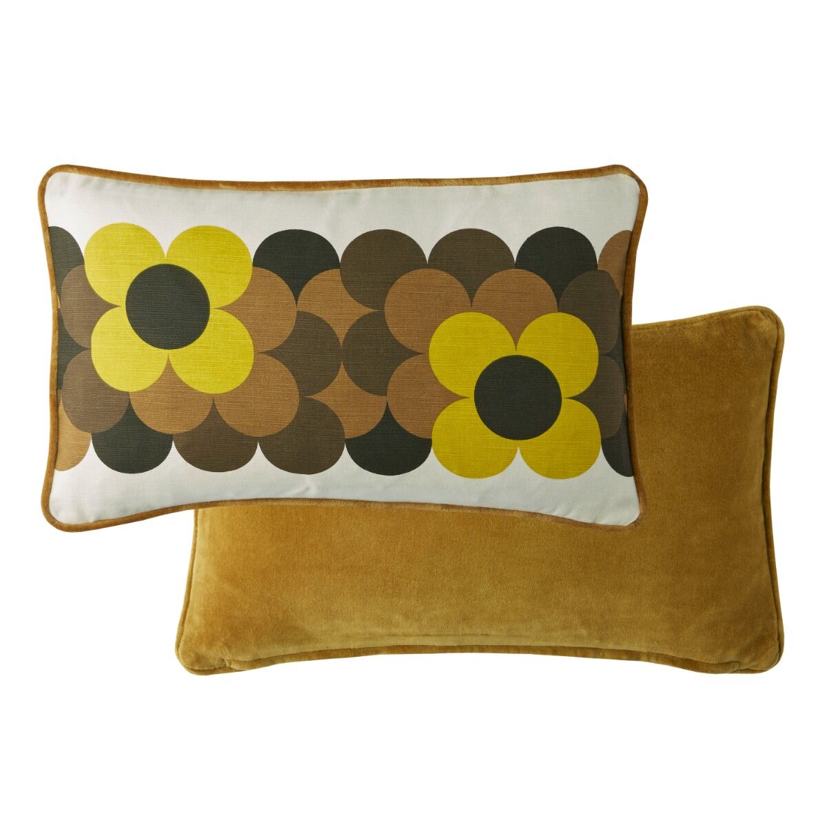 Orla Kiely Retro Flower Stripe Filled Cushion - Dune