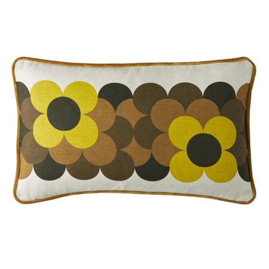Orla Kiely Retro Flower Stripe Filled Cushion - Dune