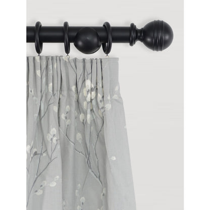 Laura Ashley Ribbed Ball 35mm Wooden Curtain Pole - Black