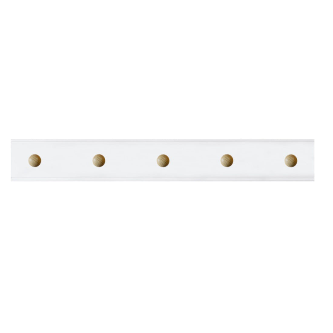 Laura Ashley Ribbed 5 Peg Coat Hook - Cotton White