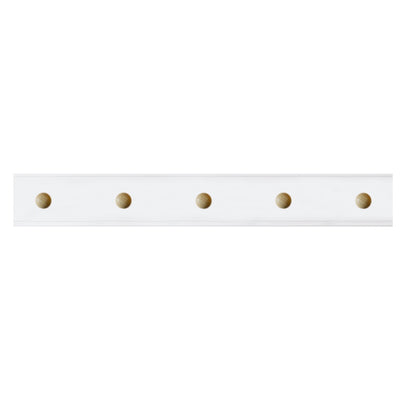 Laura Ashley Ribbed 5 Peg Coat Hook - Cotton White