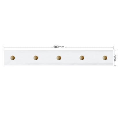 Laura Ashley Ribbed 5 Peg Coat Hook - Cotton White