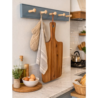 Laura Ashley Ribbed 5 Peg Coat Hook - Dark Slate