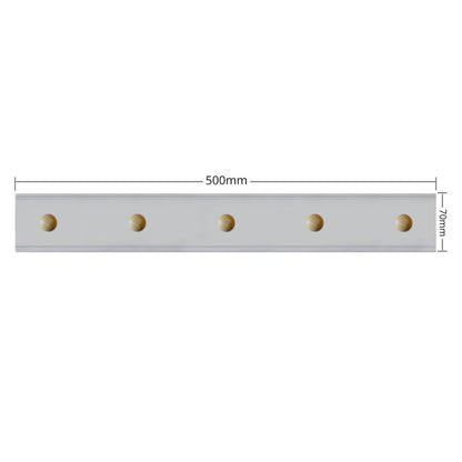 Laura Ashley Ribbed 5 Peg Coat Hook - Pale Dove Grey