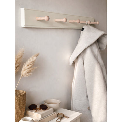 Laura Ashley Ribbed 5 Peg Coat Hook - Soft Natural